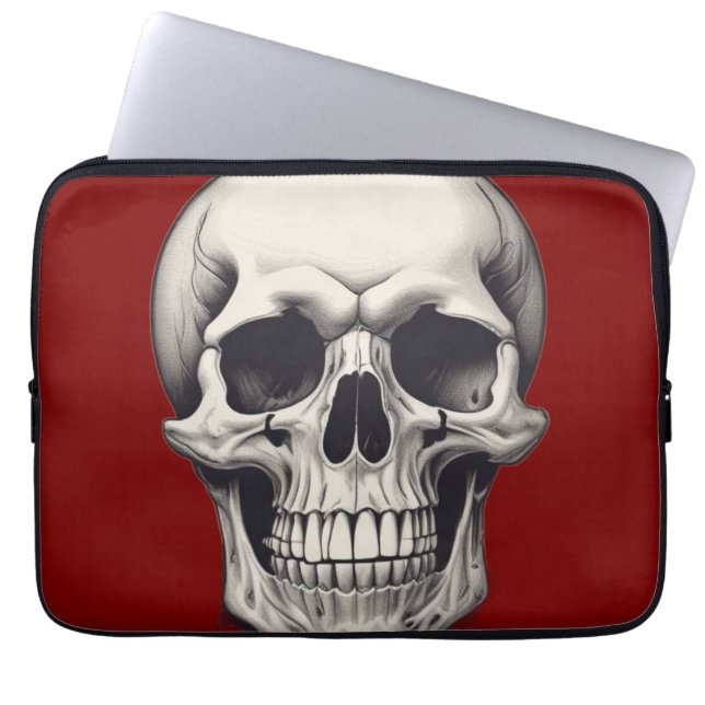 Skull Illustration Laptop Sleeve (Front)