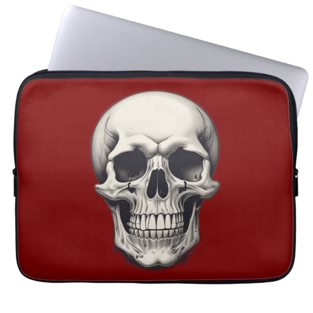 Skull Illustration Laptop Sleeve (Front)