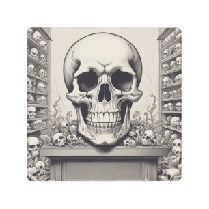 Skull Illustration Metal Print