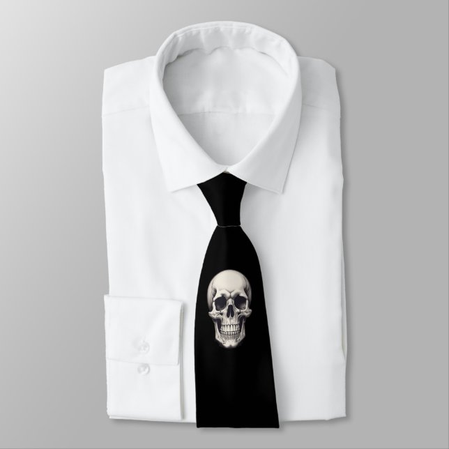 Skull Illustration Neck Tie (Tied)