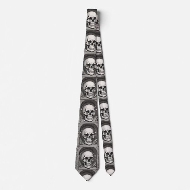 Skull Illustration Neck Tie (Front)