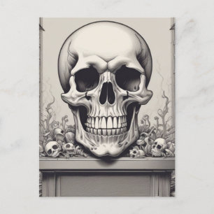 Skull Illustration Postcard