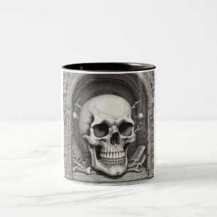 Skull Illustration Two-Tone Coffee Mug