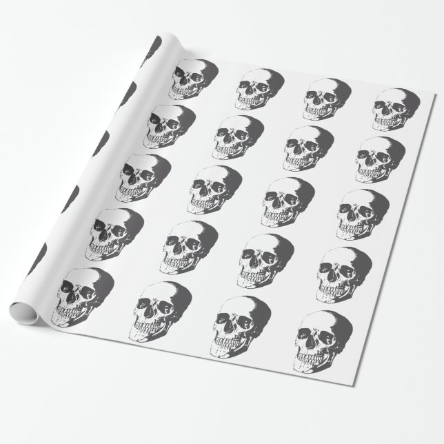 Skull illustration wrapping paper (Unrolled)