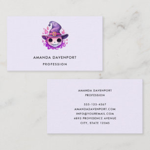 Skull in a Witch's Hat Whimsical Business Card