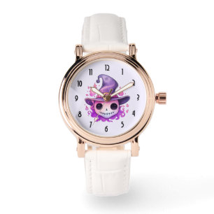 Skull in a Witch's Hat Whimsical Watch