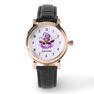 Skull in a Witch's Hat Whimsical Watch