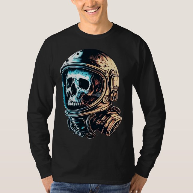 Skull in an astronaut helmet skull astronaut  1 T-Shirt (Front)