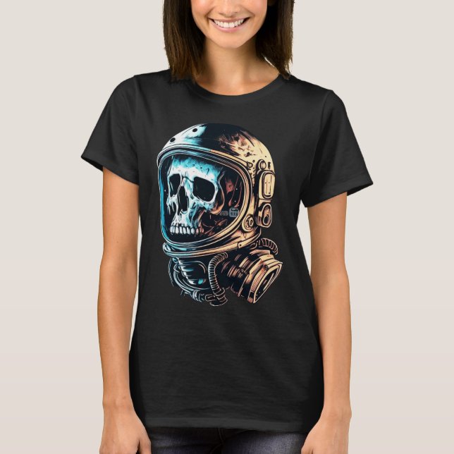Skull in an astronaut helmet skull astronaut  1 T-Shirt (Front)