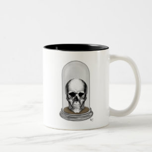 Skull In Bell Jar 2 Two-Tone Coffee Mug