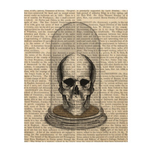 Skull In Bell Jar Wood Wall Decor