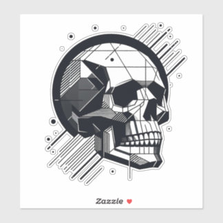 Skull in different styles 34 sticker