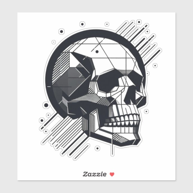 Skull in different styles 34 sticker (Sheet)