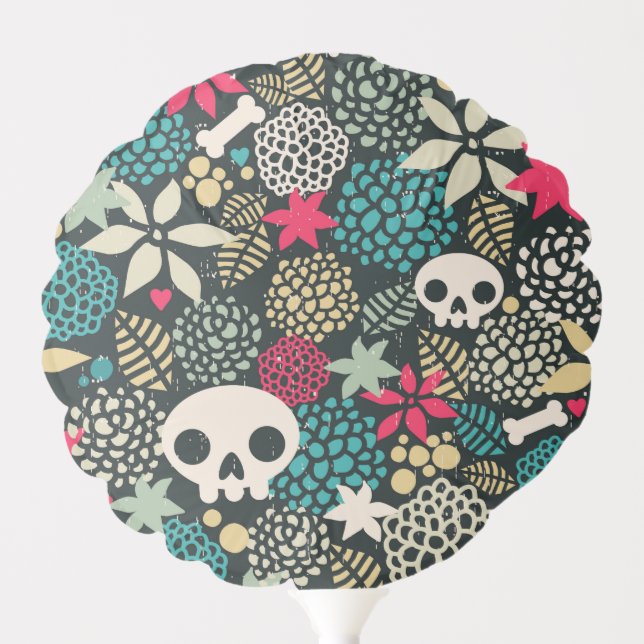 Skull in flowers balloon (Front)