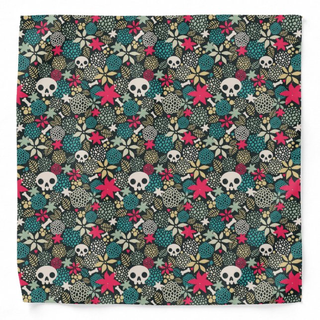 Skull in flowers bandana (Front)