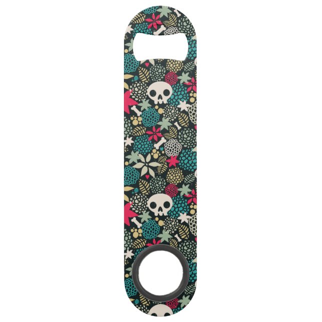 Skull in flowers bar key (Front)