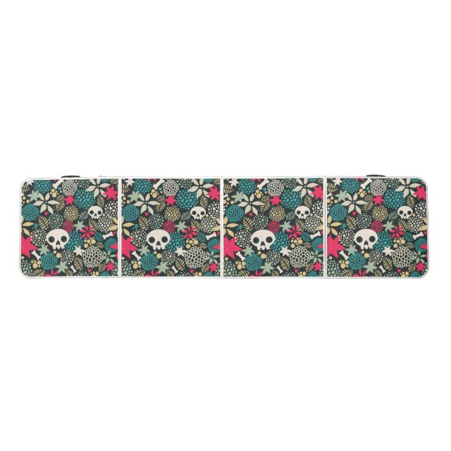 Skull in flowers beer pong table (Top)