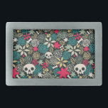 Skull in flowers belt buckle<br><div class="desc">-</div>