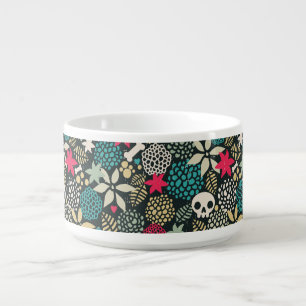 Skull in flowers bowl