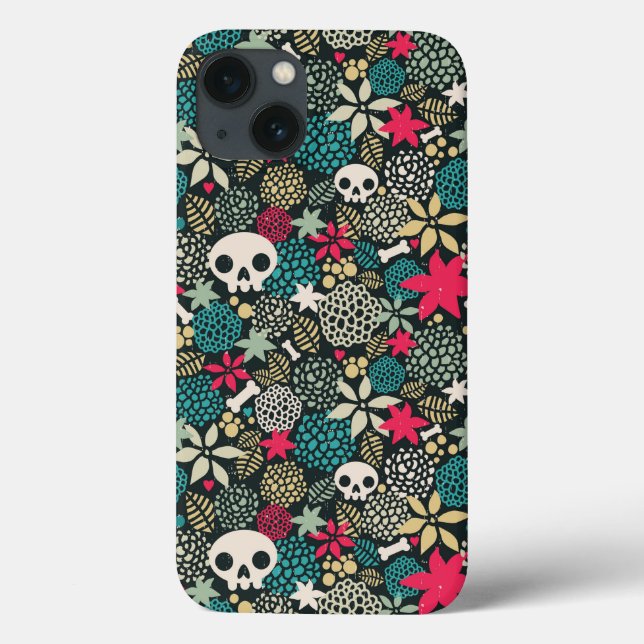 Skull in flowers Case-Mate iPhone case (Back)