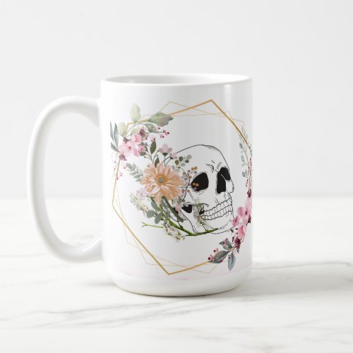Skull in Flowers Coffee Mug