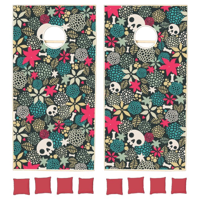 Skull in flowers cornhole set (Set)