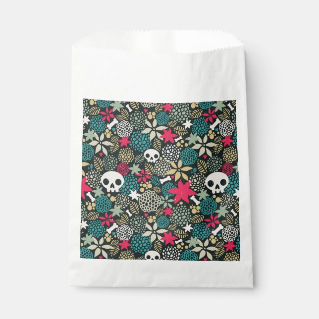 Skull in flowers favor bag (Front)