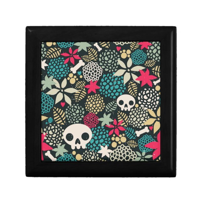 Skull in flowers gift box (Front)