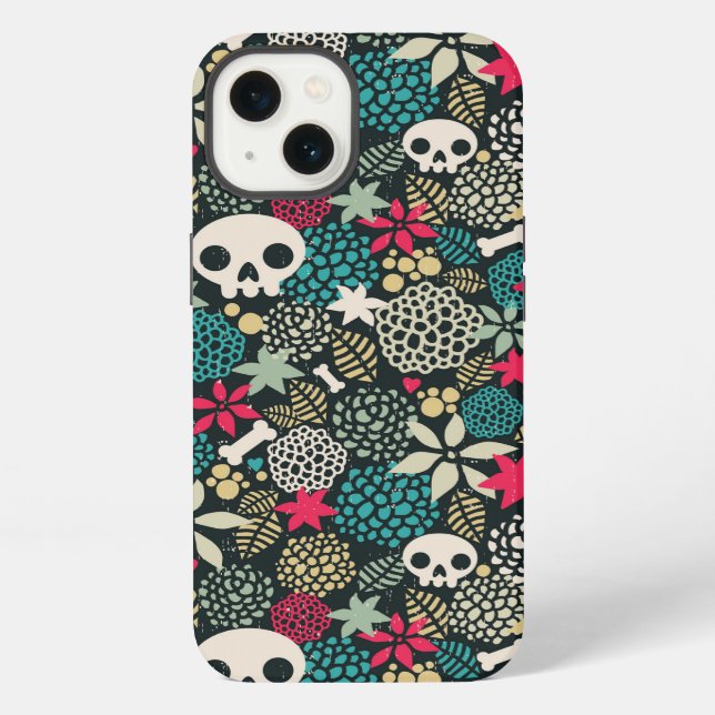 Skull in flowers iphone case (Back)