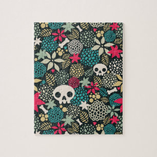 Skull in flowers jigsaw puzzle