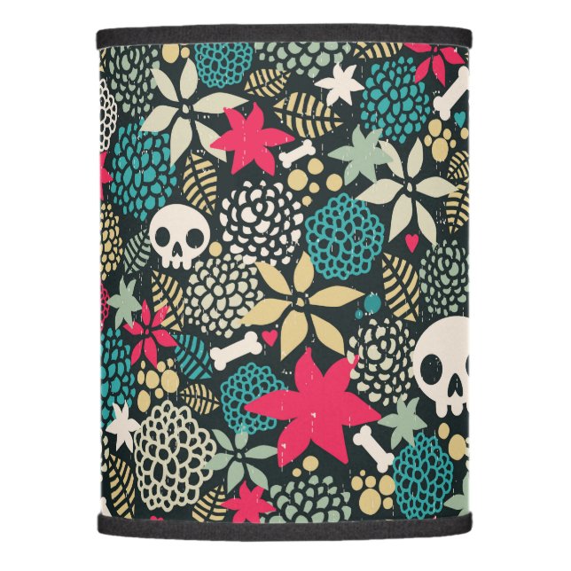 Skull in flowers lamp shade (Front)
