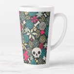 Skull In Flowers Latte Mug at Zazzle
