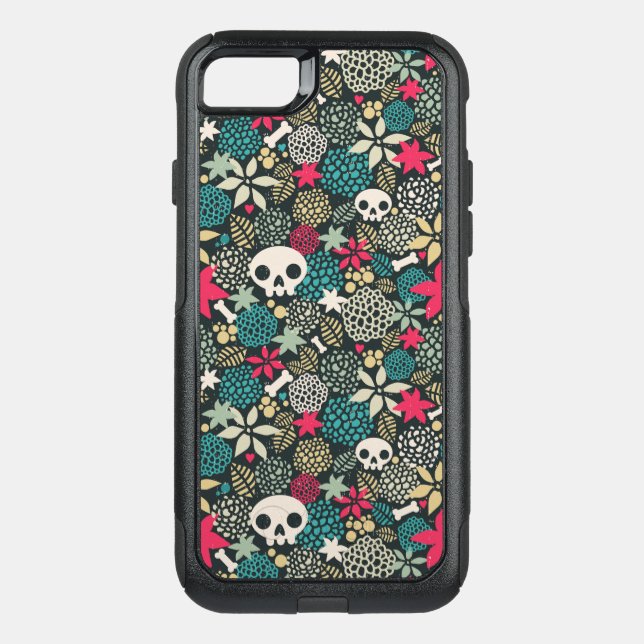 Skull in flowers otterbox iPhone case (Back)