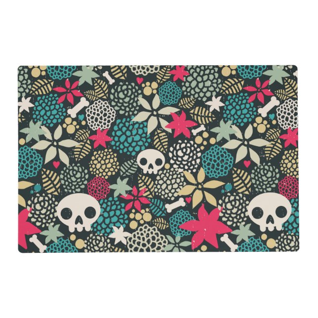 Skull in flowers placemat (Front)