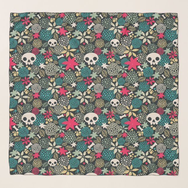Skull in flowers scarf (Front)