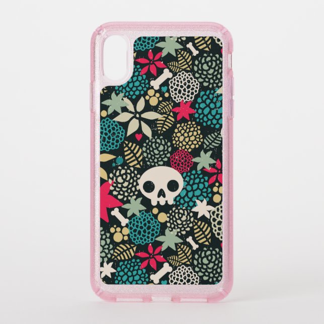 Skull in flowers speck iPhone XS max case (Front)