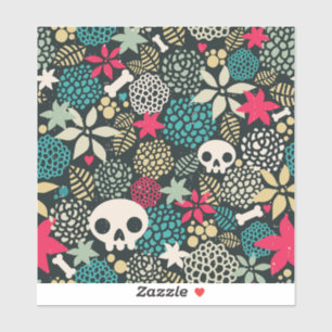 Skull in flowers sticker