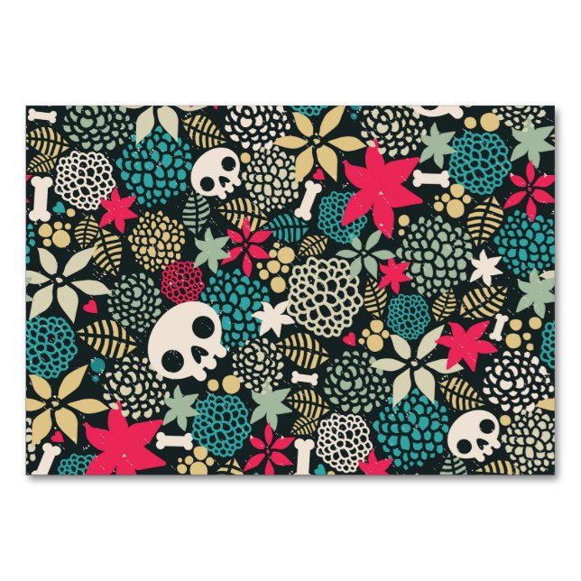 Skull in flowers table number (Front)