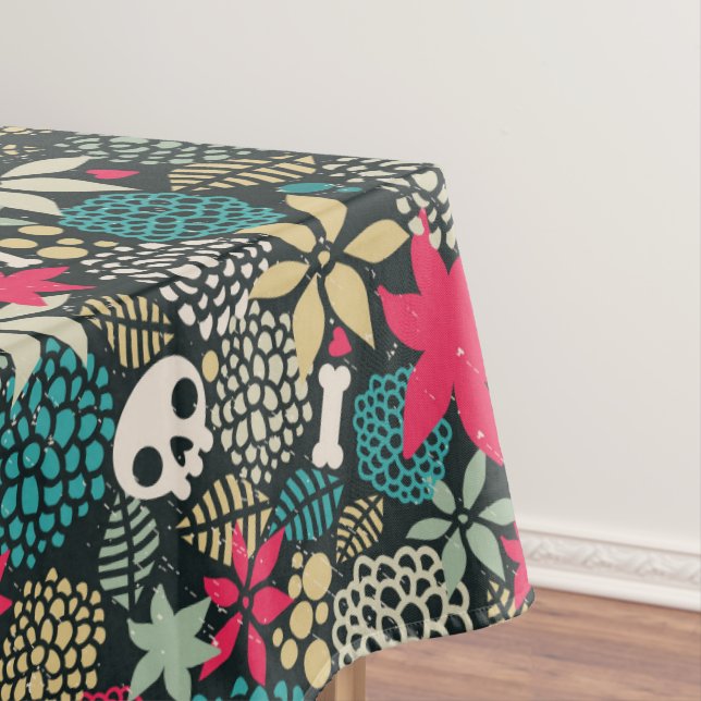 Skull in flowers tablecloth (In Situ)
