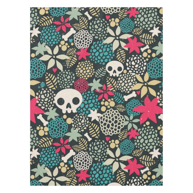 Skull in flowers tablecloth (Front)