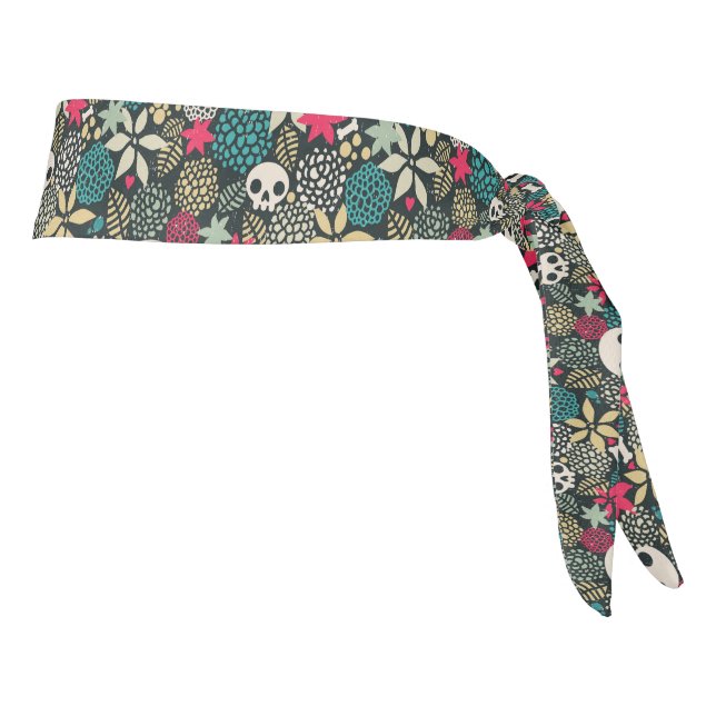 Skull in flowers tie headband (Rotate 90)