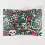 Skull in flowers trinket tray