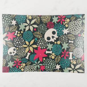 Skull in flowers trinket tray
