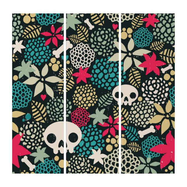 Skull in flowers triptych (Front)