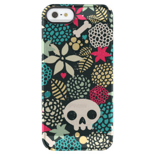 Skull in flowers clear iPhone SE/5/5s case