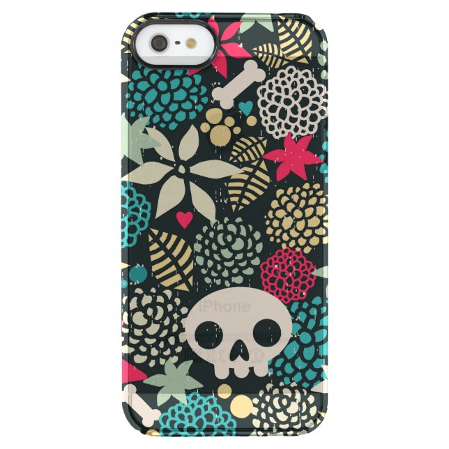 Skull in flowers uncommon iPhone case (Back)
