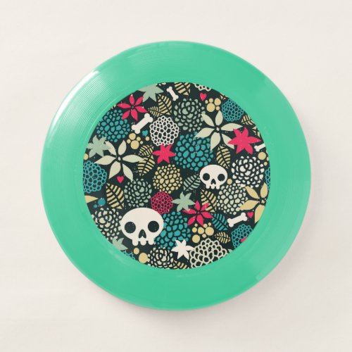 Skull in flowers Wham_O frisbee