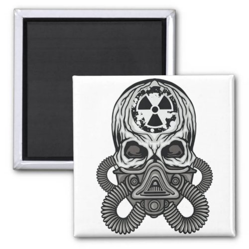 Skull in Gas Mask Bio_hazard Halloween Alien Graph Magnet