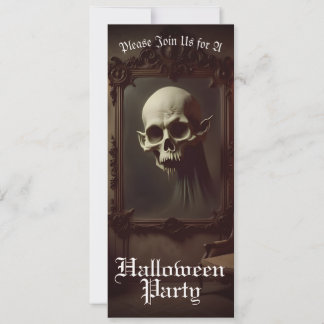 Skull in Haunted Painting Halloween Invitation