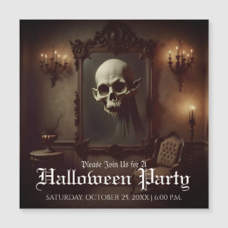 Skull in Haunted Painting Halloween Invitation